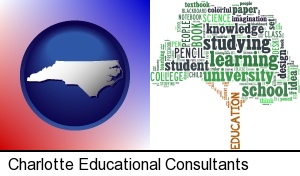 Charlotte, North Carolina - education concept tags